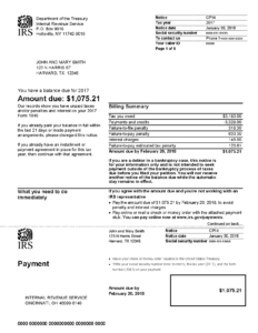 IRS Notice CP14, Balance Due