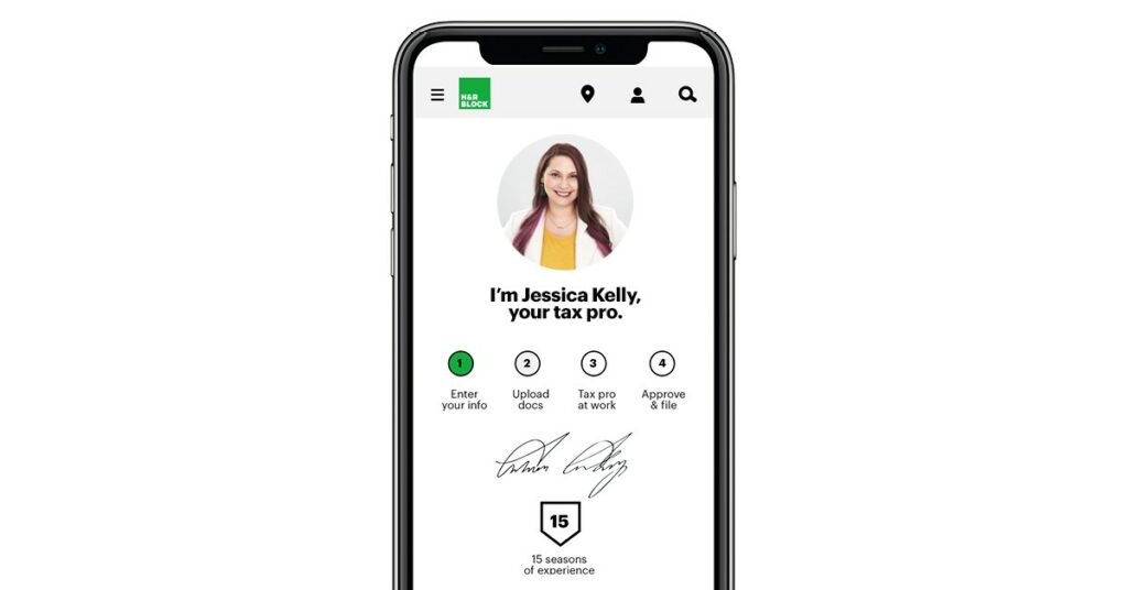 A mobile phone with a screenshot of Tax Pro Go, being offered free to frontline workers.